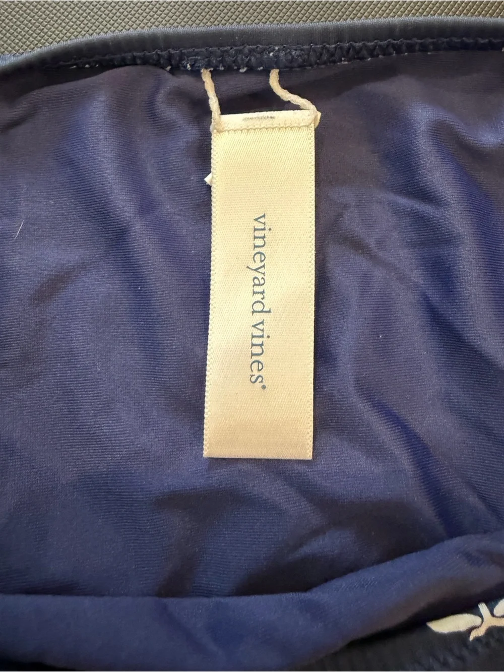 Vineyard Vines Navy & White Leaf Print Kids Bikini